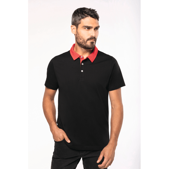 Kariban | Herren-Poloshirt aus zweifarbigem Jersey Kariban | Herren-Poloshirt aus zweifarbigem Jersey
